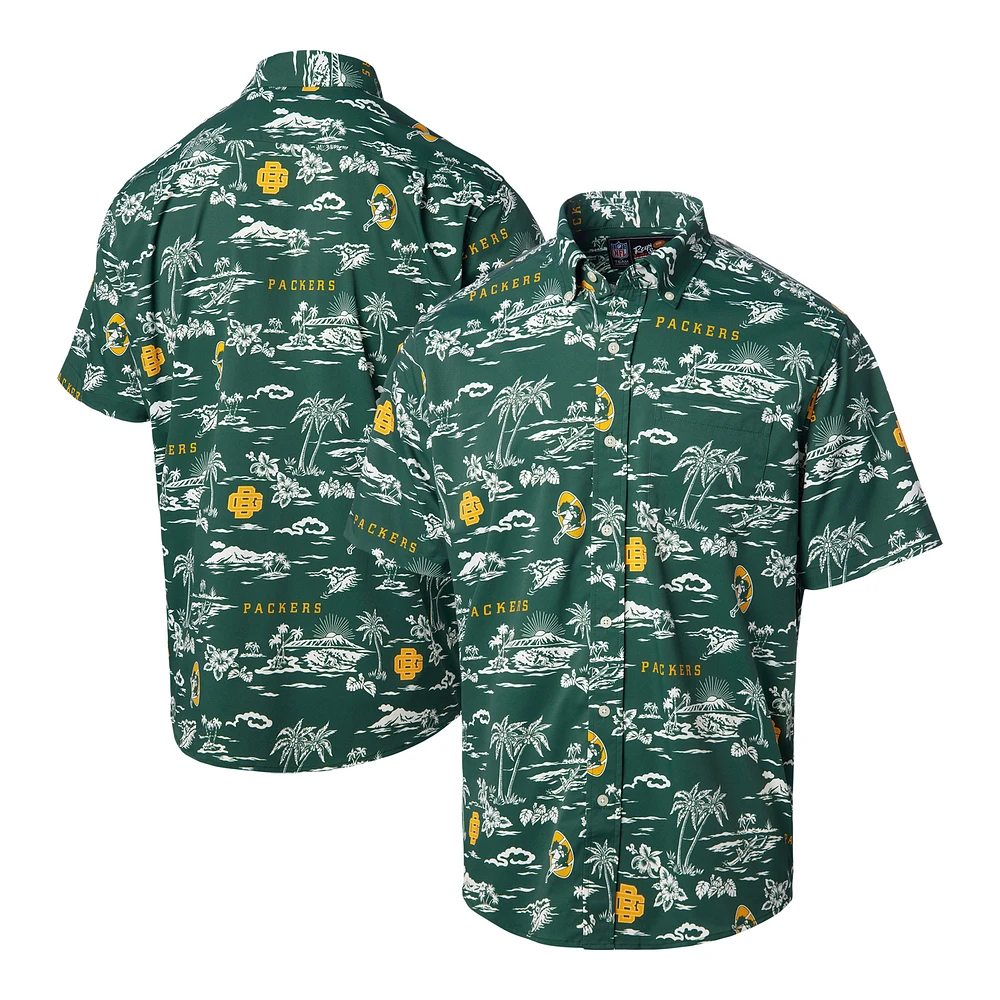 Chemise boutonnée à imprimé Kekai pour hommes, Reyn Spooner, vert, Green Bay Packers