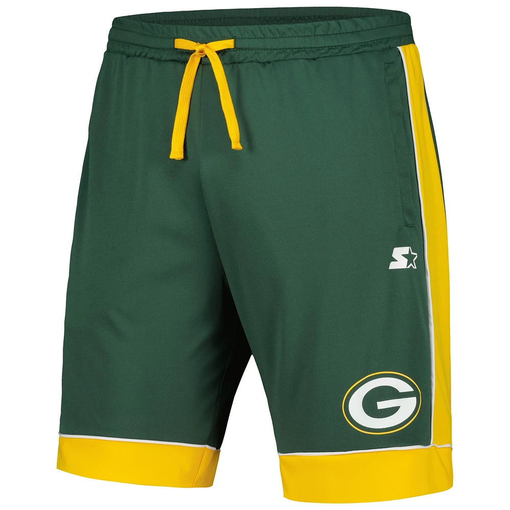 Short de mode préféré des fans Green Bay Packers Starter vert/or pour hommes