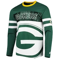 T-shirt à manches longues la mi-temps Green Bay Packers vert/blanc pour homme