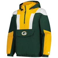 Men's Starter Green Bay Packers Charger Half-Zip Pullover Jacket