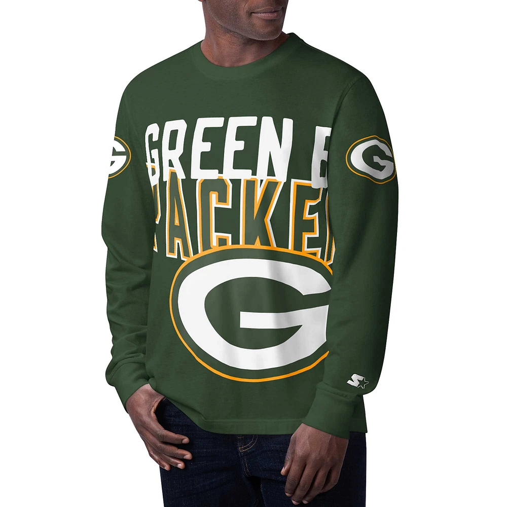 Men's Starter Green Bay Packers Clutch Hit Long Sleeve T-Shirt