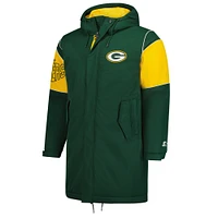 Men's Starter Green Bay Packers Dynasty Polyfill Stadium Full-Zip Jacket