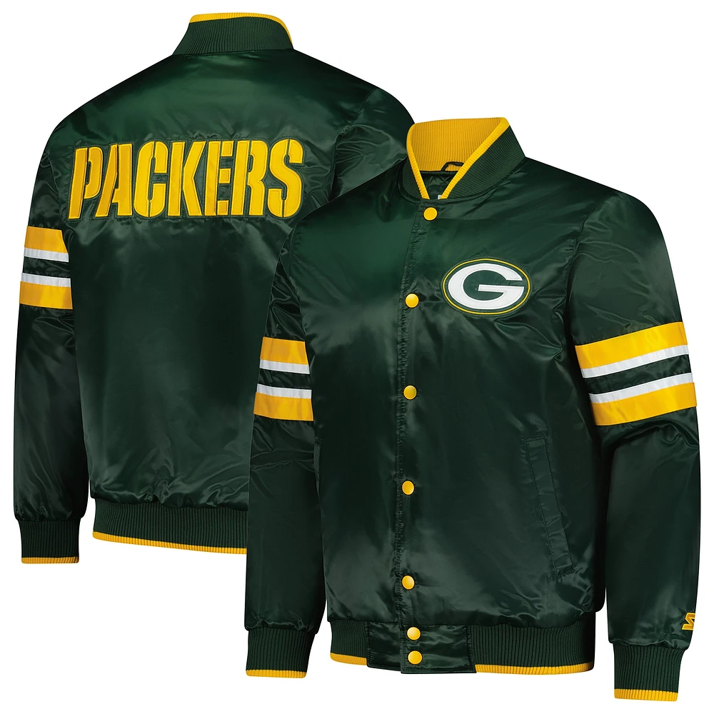 Veste universitaire à boutons-pression Starter Green Bay Packers Scout I pour homme