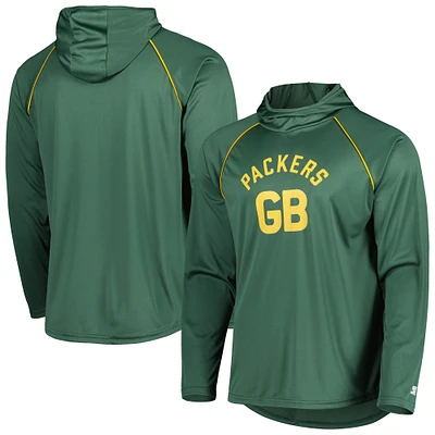 Men's Starter Green Bay Packers Vintage Logo Raglan Hoodie T-Shirt