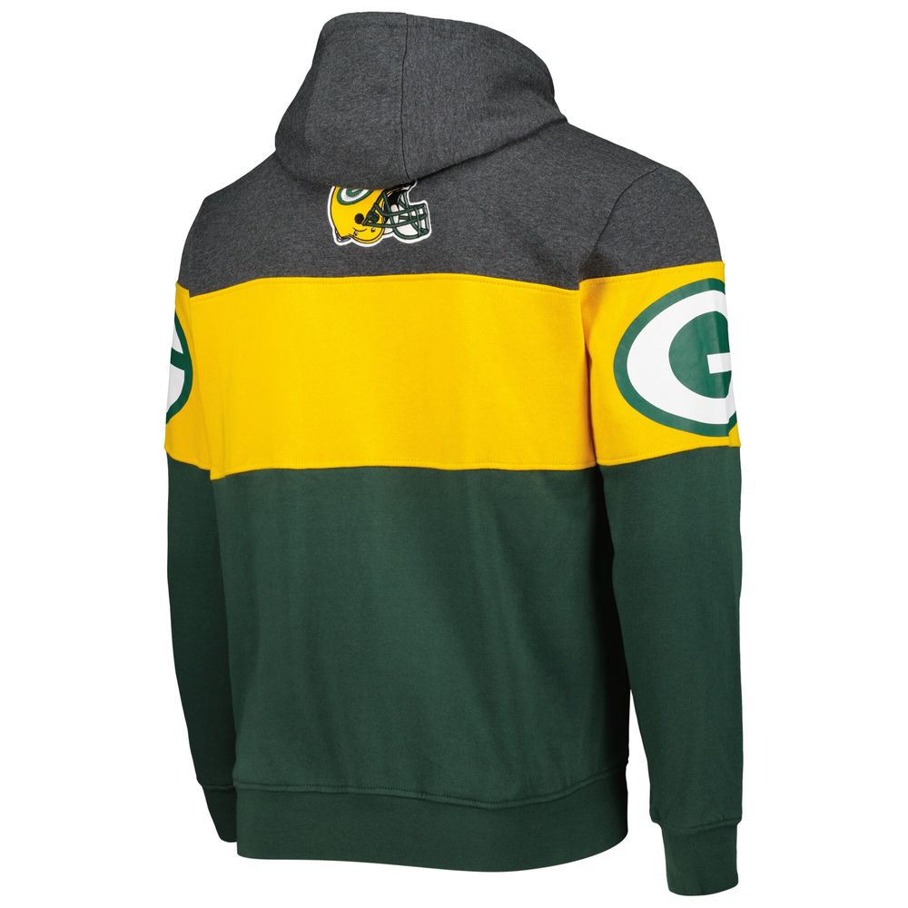 Men's Fanatics Green Bay Packers Colorblock Fleece Hoodie