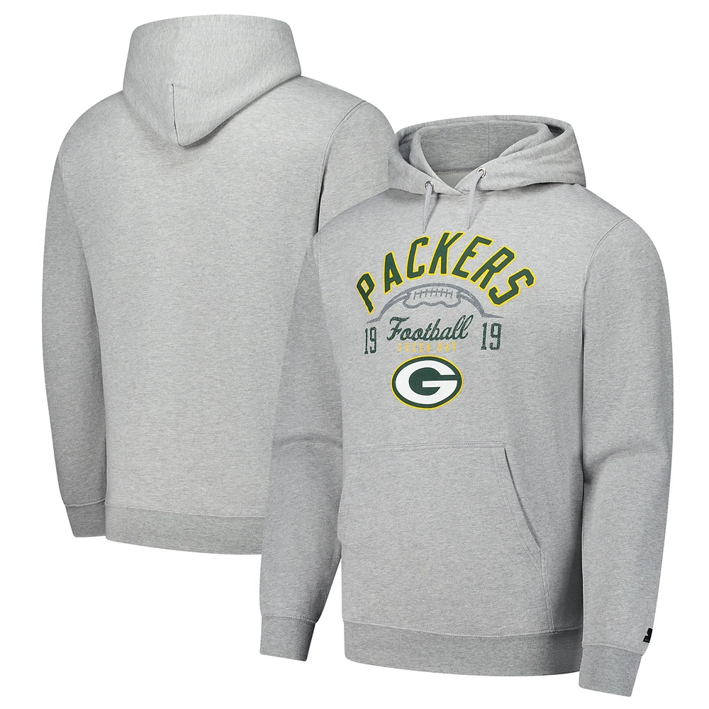 Sweat à capuche gris chiné Starter pour homme des Green Bay Packers