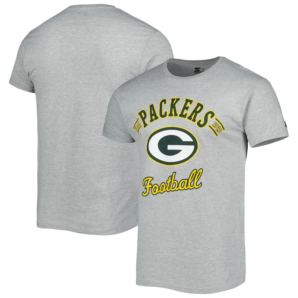 T-shirt Starter Prime Time Green Bay Packers gris chiné pour homme