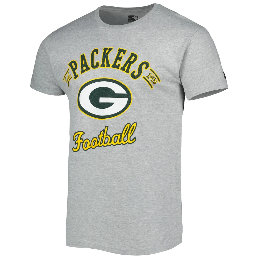 T-shirt Starter Prime Time Green Bay Packers gris chiné pour homme