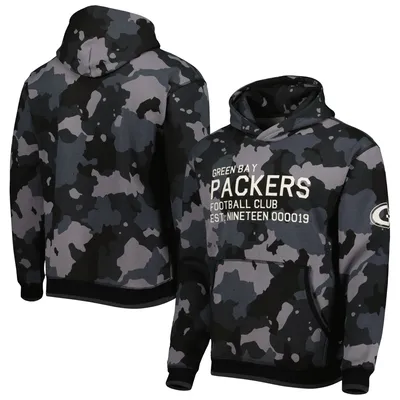 Green Bay Packers The Wild Collective Camo Pullover Hoodie - Black