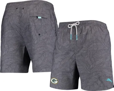 Green Bay Packers Tommy Bahama Naples Layered Leaves Swim Trunks - Black