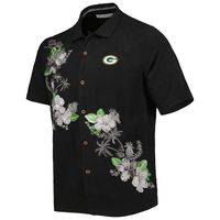 Men's Tommy Bahama Black Green Bay Packers Sport Azule Oasis Camp Button-Up Shirt