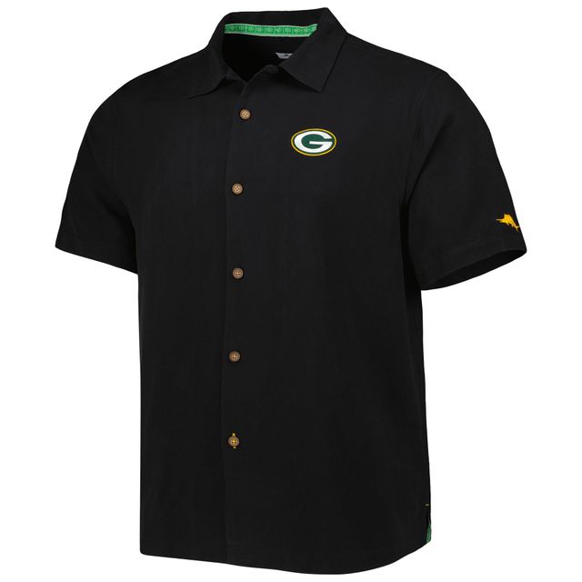 Lids Green Bay Packers Tommy Bahama Top of Your Game Camp Button-Up Shirt -  Black