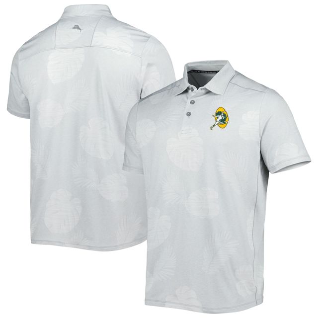 Polo Tommy Bahama gris Green Bay Packers Throwback Delray Frond IslandZone pour hommes