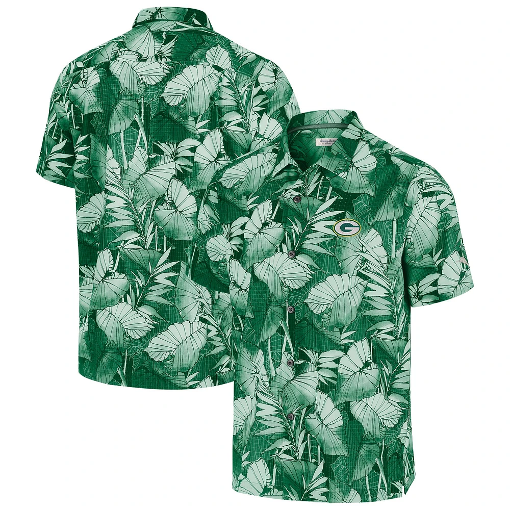 Chemise boutonnée pour homme Tommy Bahama Green Bay Packers Coast Nuevo Fronds Camp