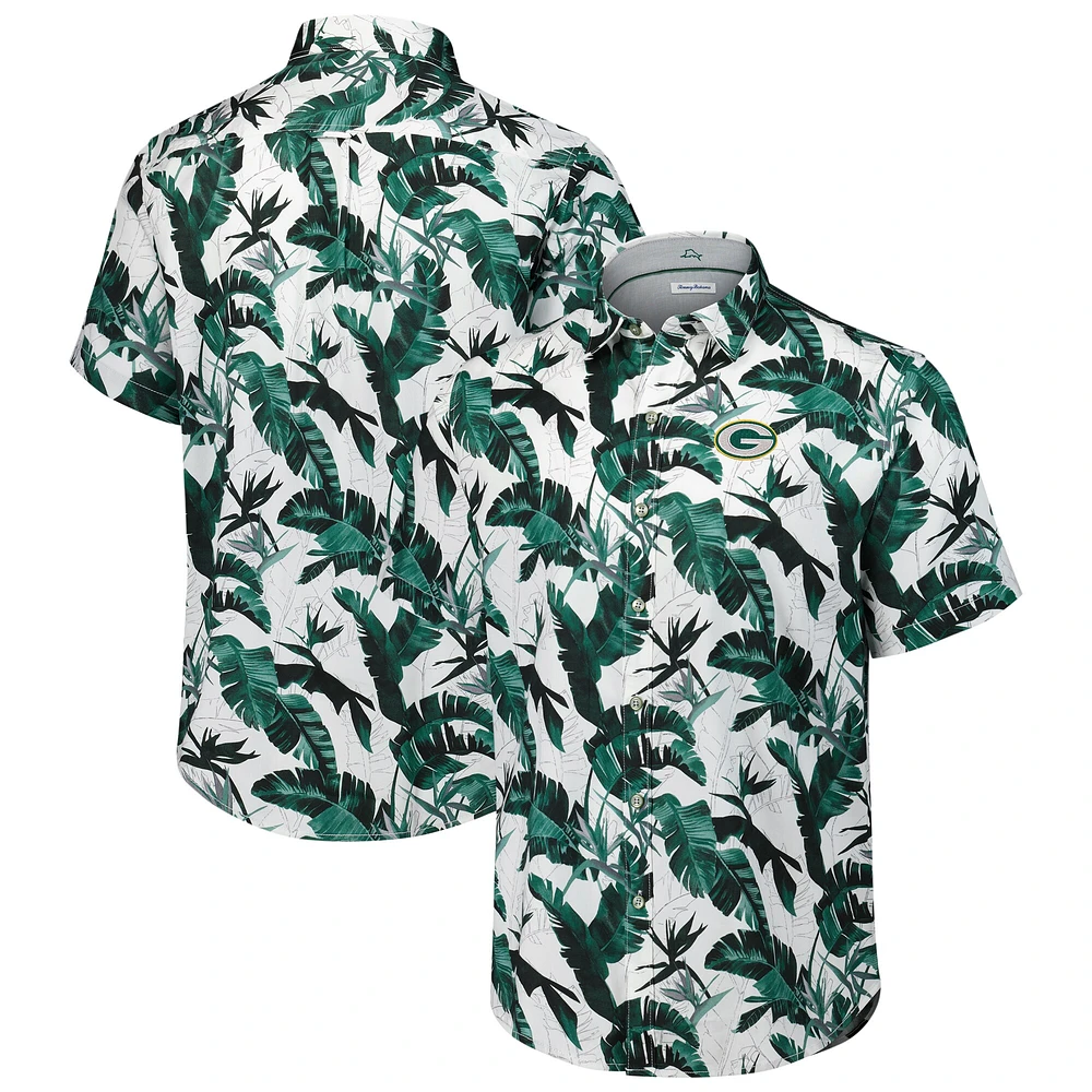 Chemise boutonnée pour homme Tommy Bahama Green Bay Packers Sunnyvale Blooms Camp