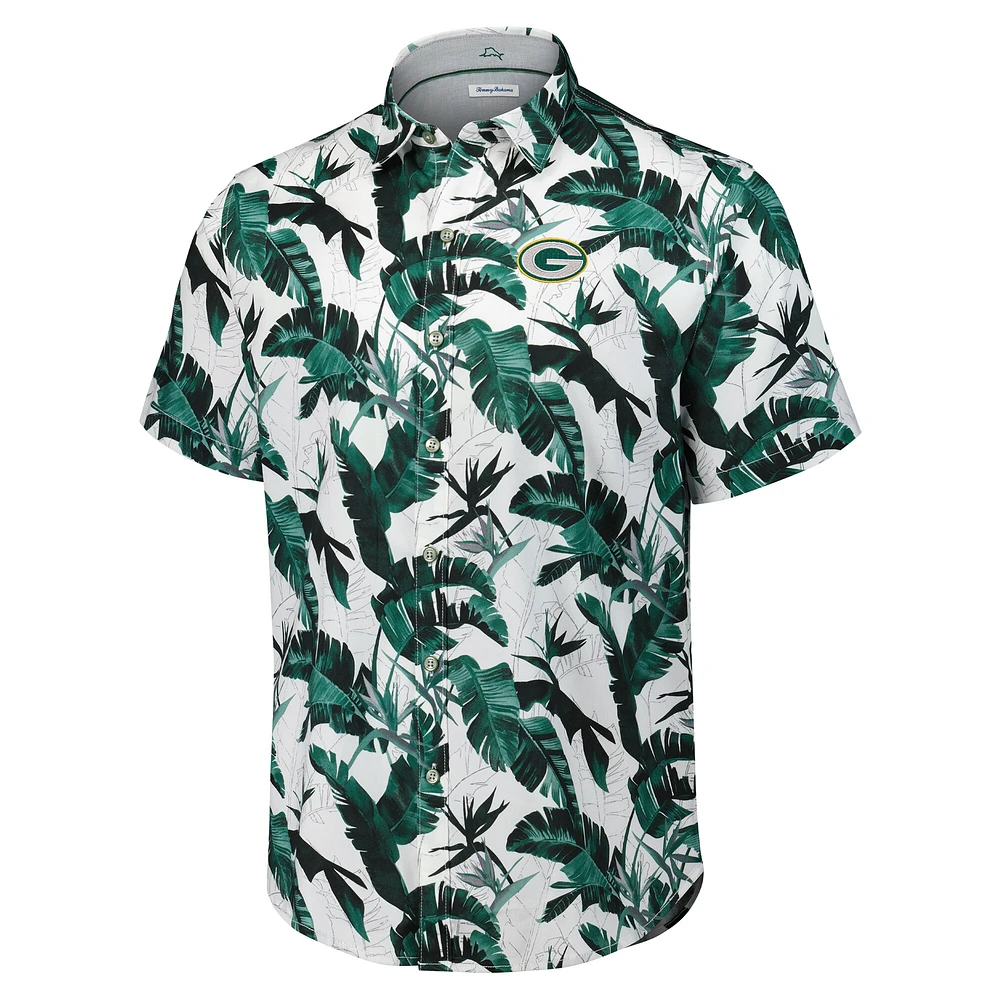 Chemise boutonnée pour homme Tommy Bahama Green Bay Packers Sunnyvale Blooms Camp