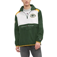 Haut à capuche demi-zip Tommy Hilfiger pour hommes vert/blanc Green Bay Packers Carter