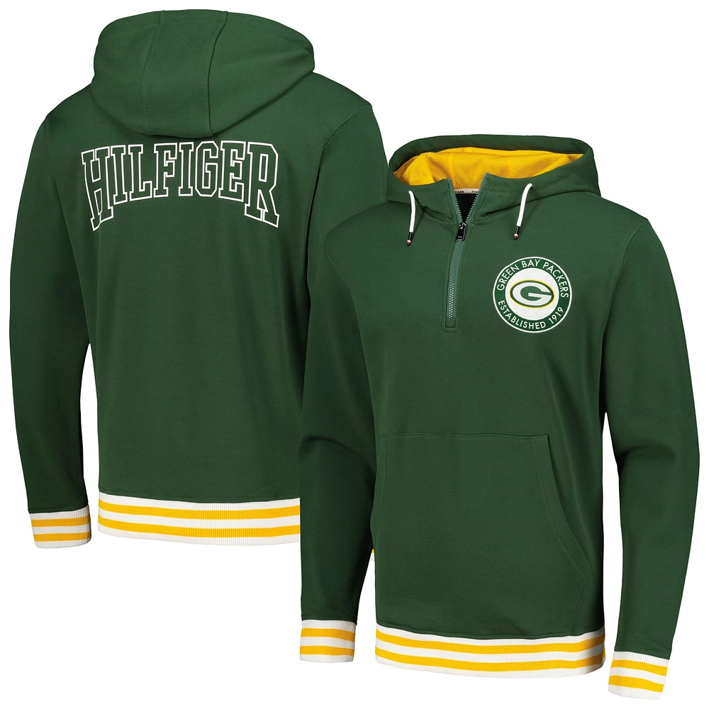 Sweat à capuche quart de zip Tommy Hilfiger Green Bay Packers Aaron pour hommes