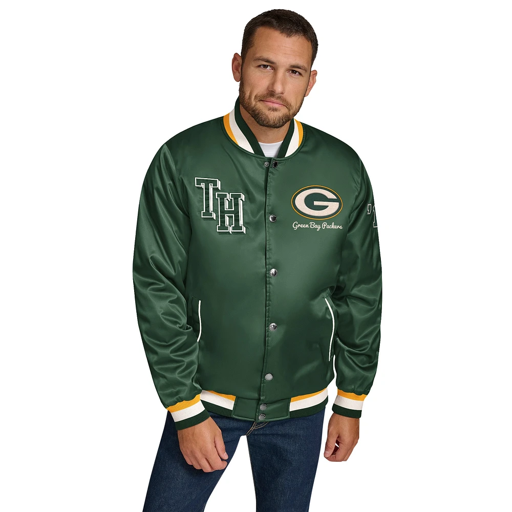 Veste en satin à boutons-pression Dante des Packers de Green Bay pour homme Tommy Hilfiger