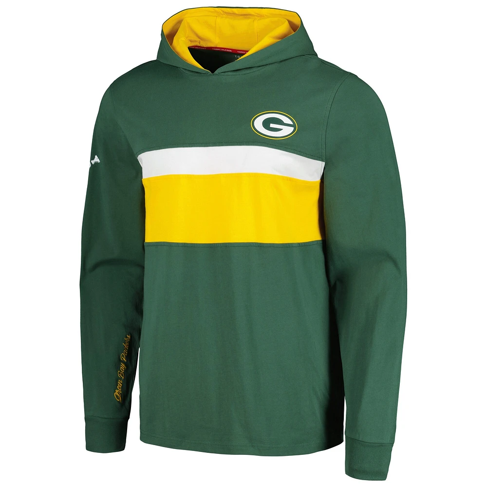 T-shirt à capuche manches longues Tommy Hilfiger Green Bay Packers Morgan pour hommes