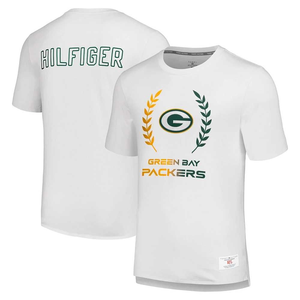 T-shirt Tommy Hilfiger White Green Bay Packers Miles pour hommes