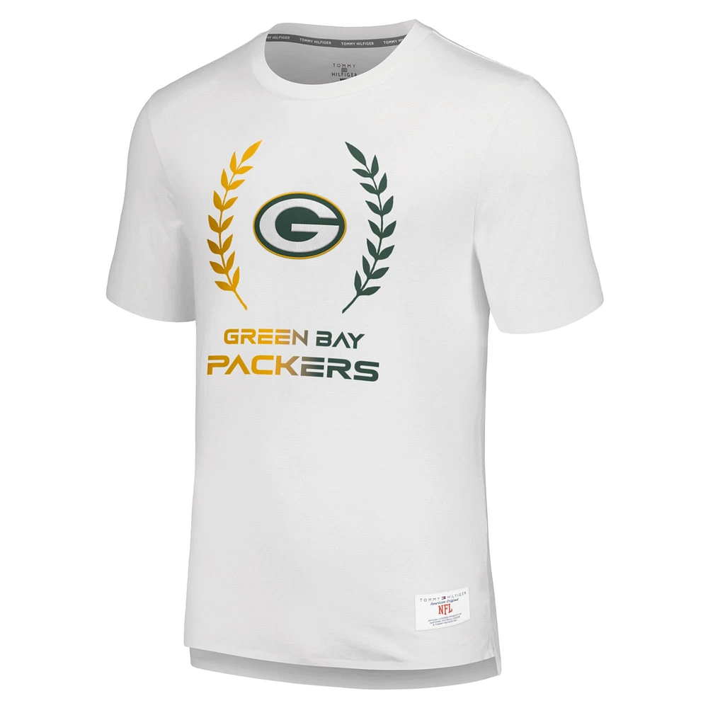 T-shirt Tommy Hilfiger White Green Bay Packers Miles pour hommes