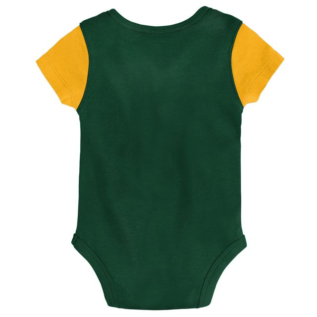 Outerstuff Babies' Newborn & Infant Green/gold Green Bay Packers Little  Champ Three-piece Bodysuit Bib & Booties Set