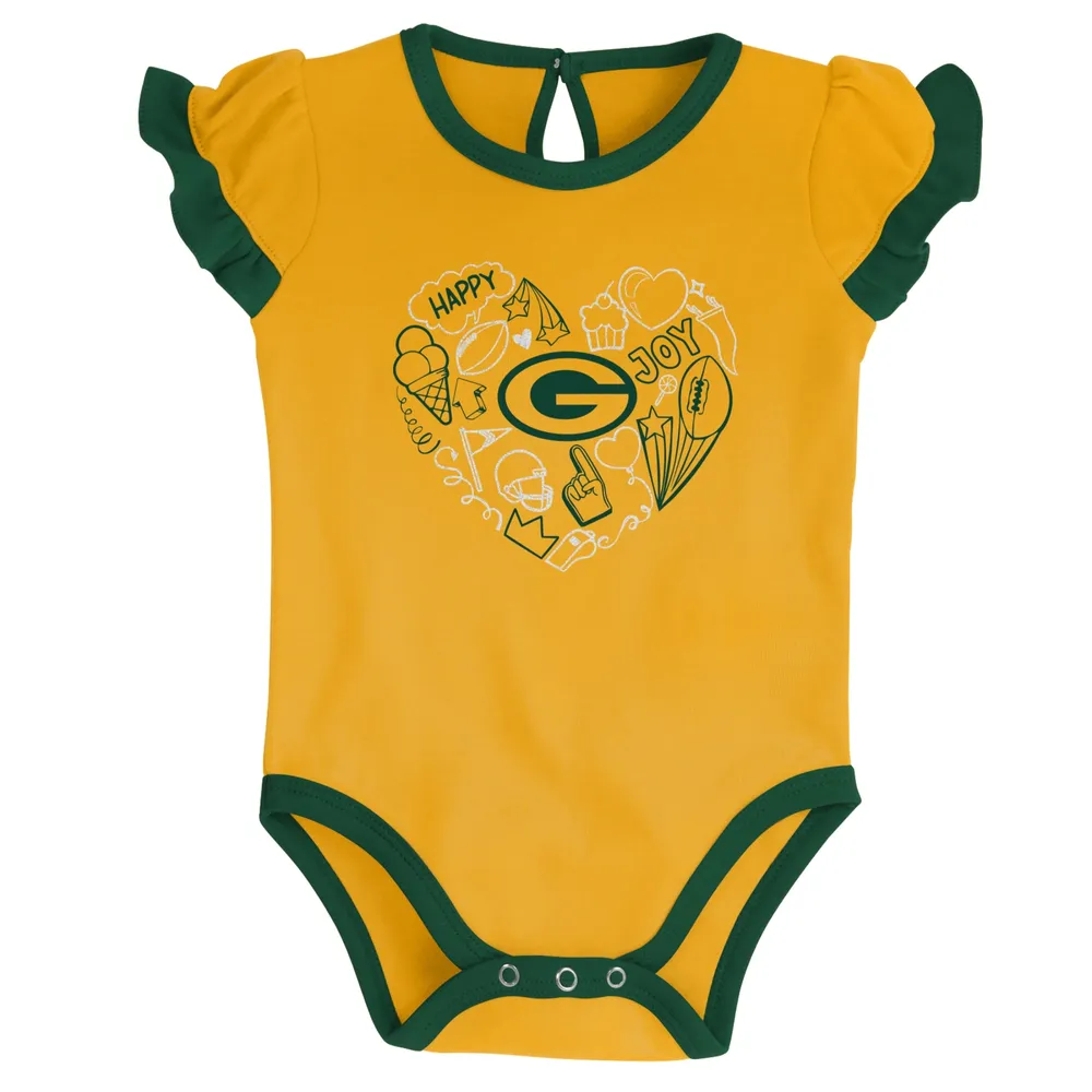 Outerstuff Newborn & Infant Green/Gold Green Bay Packers Too Much Love  Two-Piece Bodysuit Set