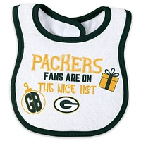 Newborn & Infant WEAR by Erin Andrews Green Bay Packers Allover Print Full-Zip Sleeper Bib Set