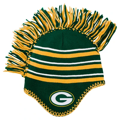 Bonnet en tricot à rayures Mohawk des Packers de Green Bay pour enfants d'âge préscolaire