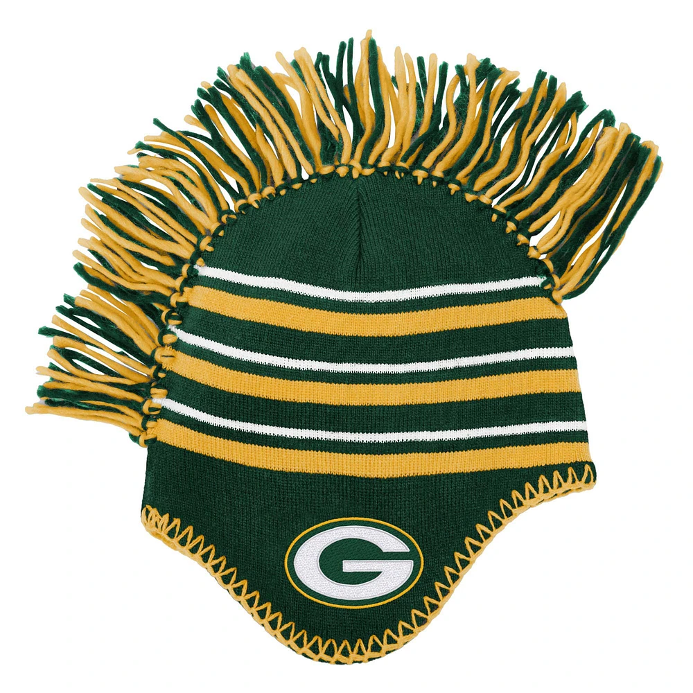 Bonnet en tricot à rayures Mohawk Green Bay Packers pour enfants d'âge préscolaire