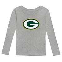 Preschool Heather Gray Green Bay Packers Long Sleeve T-Shirt and Pants Sleep Set