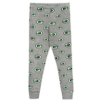 Ensemble de nuit avec t-shirt et pantalon à manches longues pour enfants d'âge préscolaire gris chiné Green Bay Packers