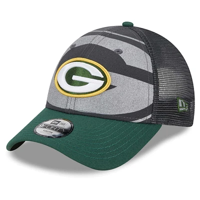 Preschool New Era Graphite/Green Green Bay Packers Reflect 9FORTY Adjustable Hat