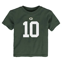 T-shirt avec nom et numéro de joueur Nike Jordan Love Green Bay Packers pour tout-petit