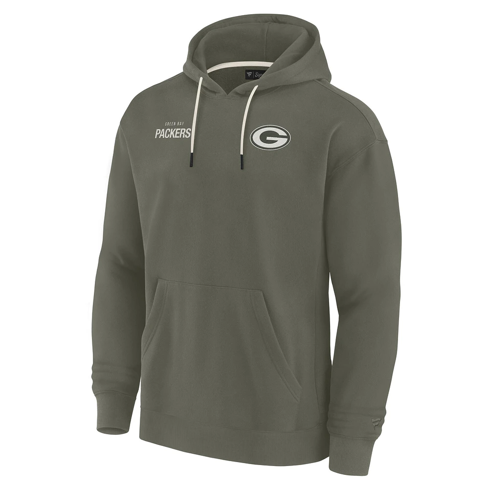Sweat à capuche unisexe Fanatics Olive Green Bay Packers Elements en polaire super douce