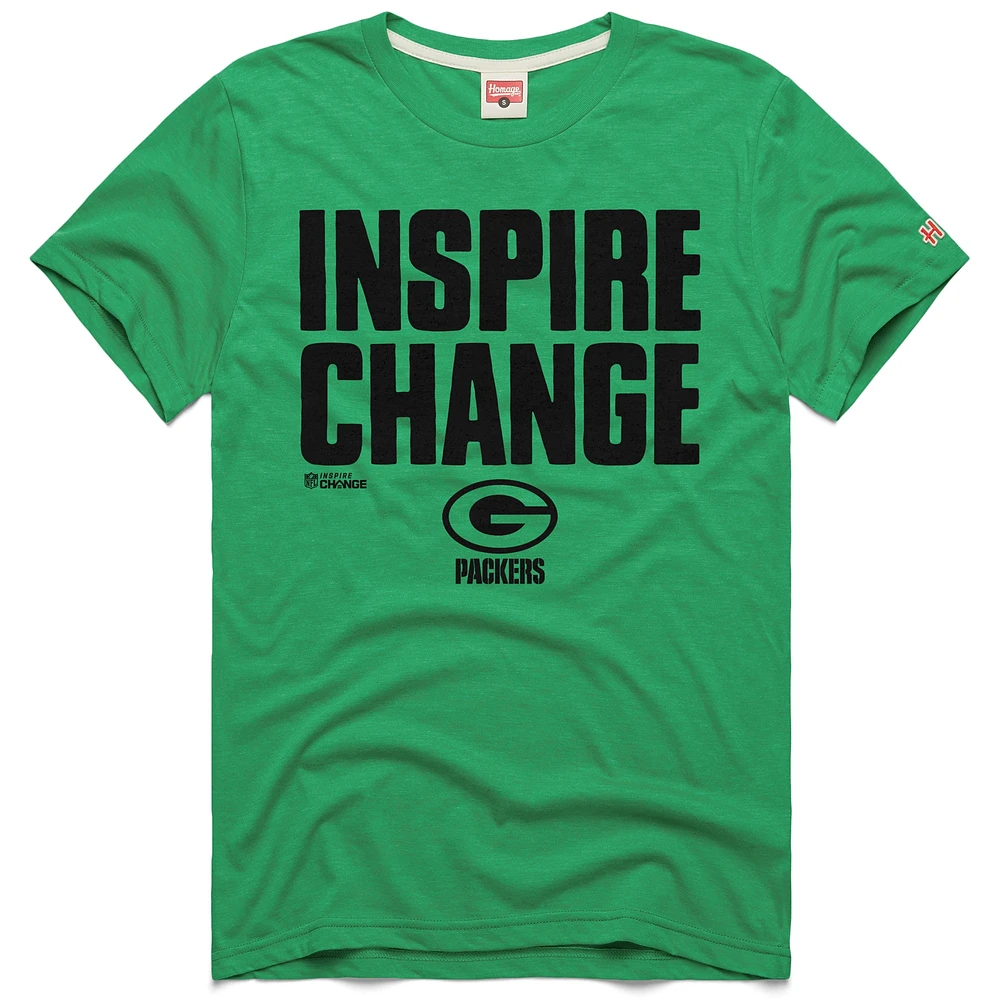 Unisex Homage Green Bay Packers 2024 Inspire Change Tri-Blend T-Shirt