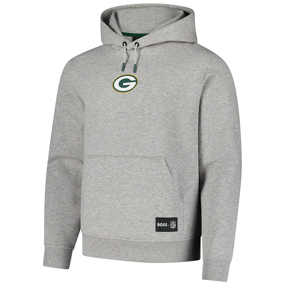 Sweat à capuche unisexe Hugo Boss Heather Grey Woodson Tri-Blend des Packers de Green Bay