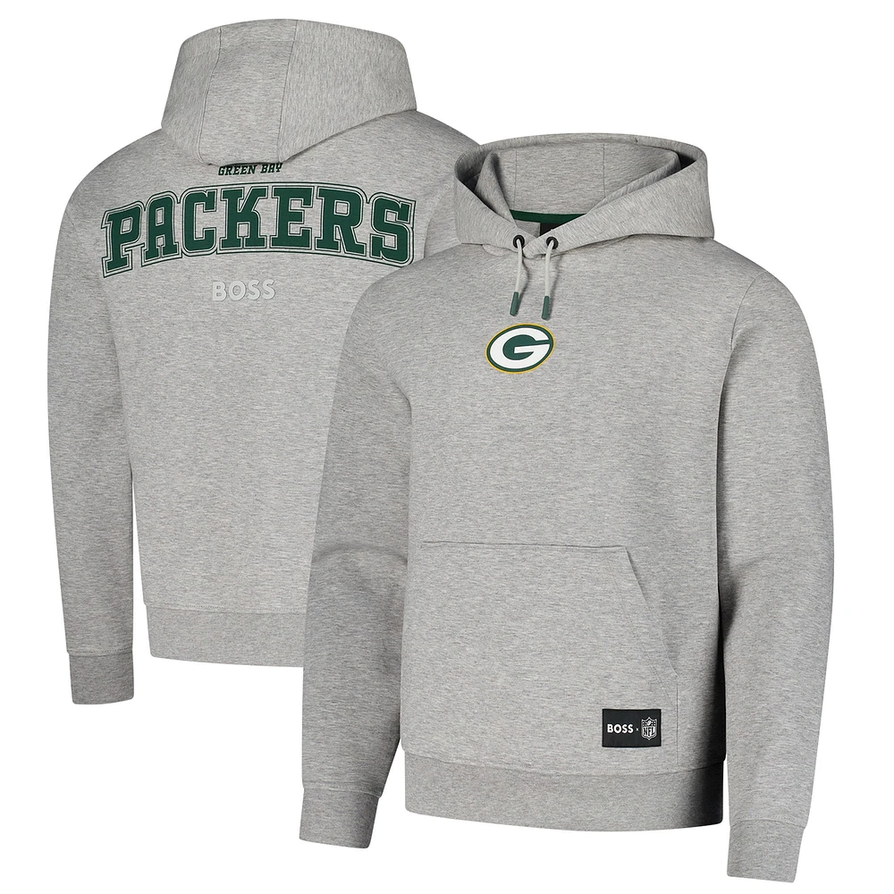 Unisex Hugo Boss Heather Gray Green Bay Packers Woodson Tri-Blend Hoodie