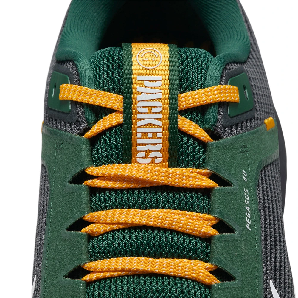 Unisex Nike Anthracite Green Bay Packers Zoom Pegasus 40 Running Shoe