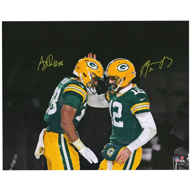 Aaron Jones & AJ Dillon Green Bay Packers Unsigned Runs Downfield in Green  Jersey Photograph