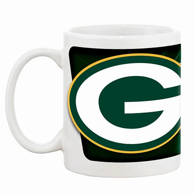 Packers White Green Bay 11oz. Tasse à café sublimée-