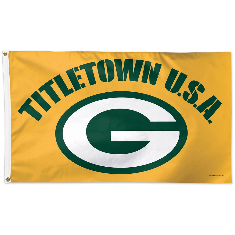 WinCraft Green Bay Packers 3' x 5' Titletown U.S.A. Deluxe - Drapeau simple face