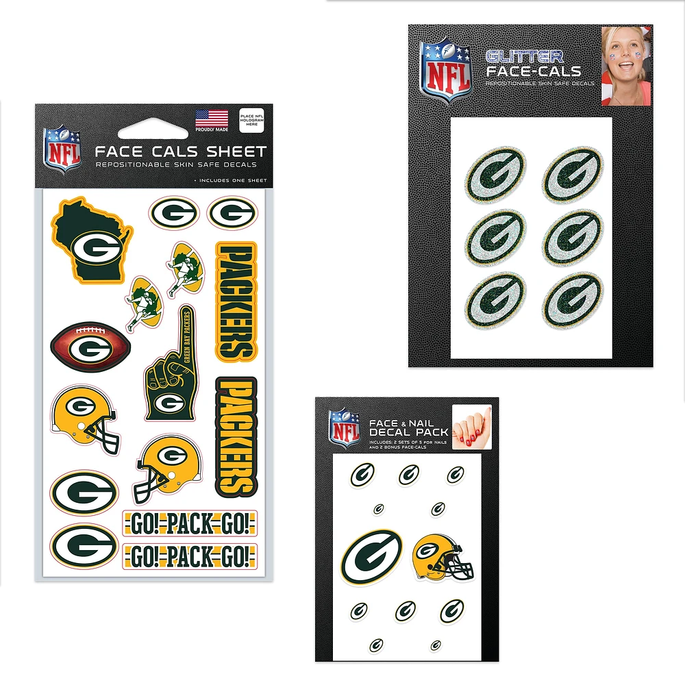 Ensemble de tatouages ​​sans eau WinCraft Green Bay Packers 4" x 7"