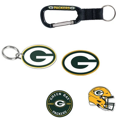 Lot de 5 porte-clés et aimants pour réfrigérateur WinCraft Green Bay Packers