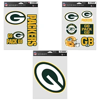 WinCraft Green Bay Packers Three-Pack Fan Decal Set