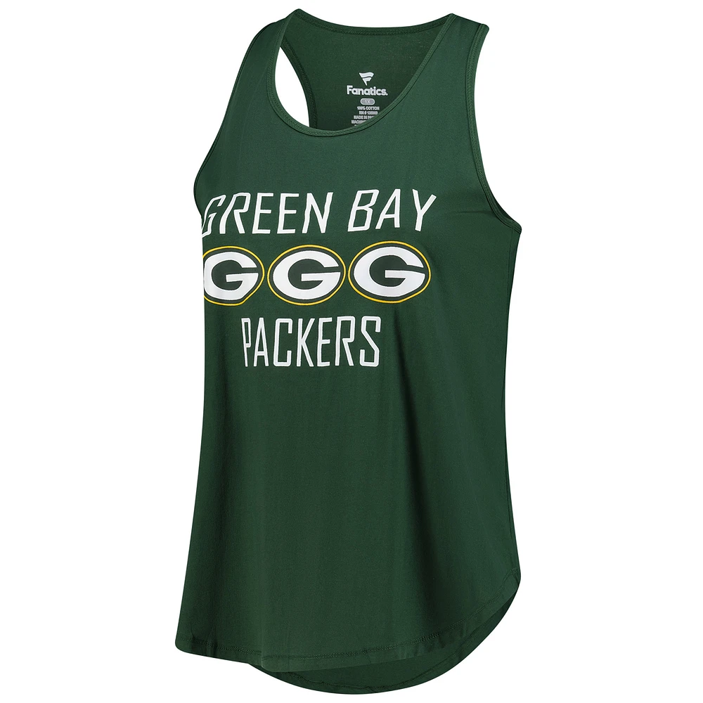 Women's Fanatics Jordan Love Green Bay Packers Plus Name & Number Tank Top