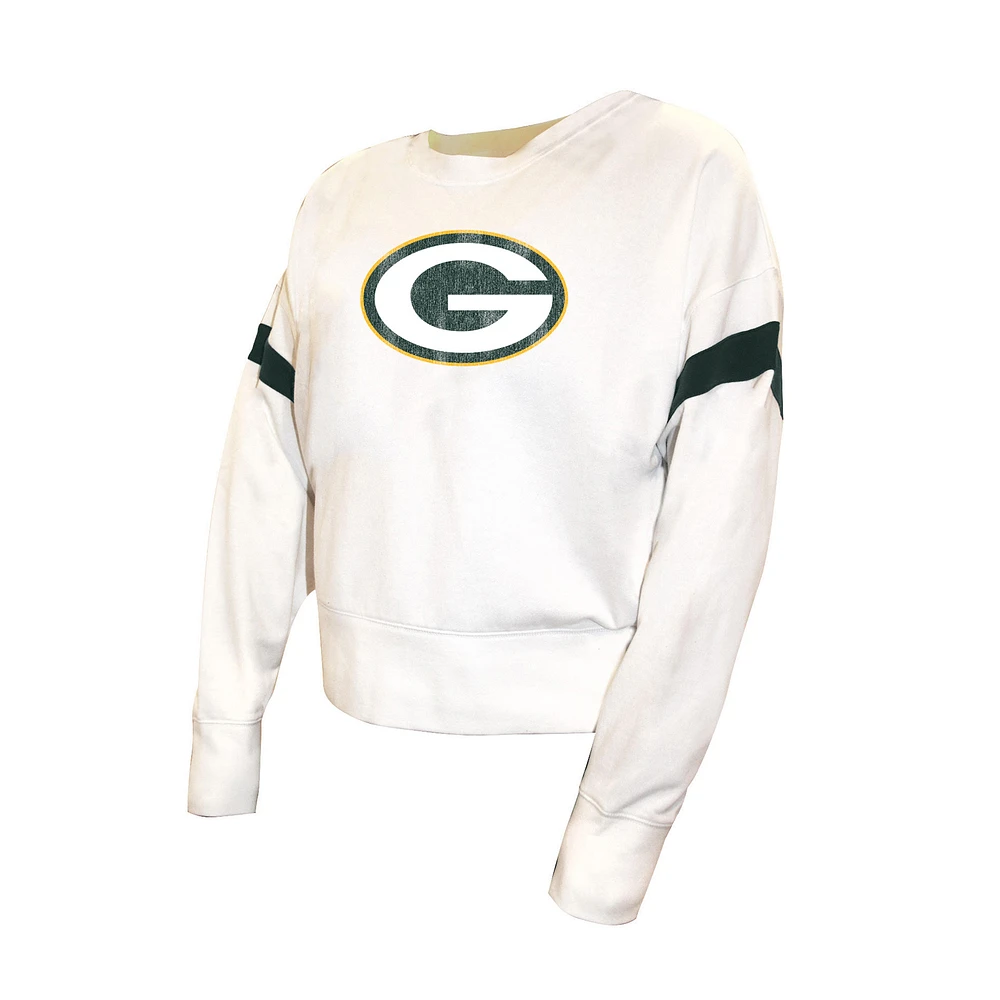 Sweat-shirt en polaire grande taille pour femmes Fanatics White Green Bay Packers