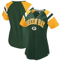 Women's Starter  Green Bay Packers Game On Notch Neck Raglan T-Shirt