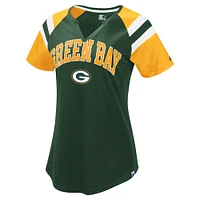 Women's Starter  Green Bay Packers Game On Notch Neck Raglan T-Shirt